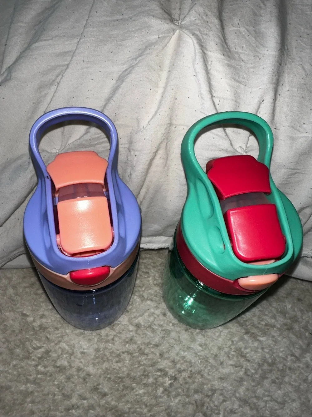 Kids Dual-Color Straw Bottle — Blue & Green